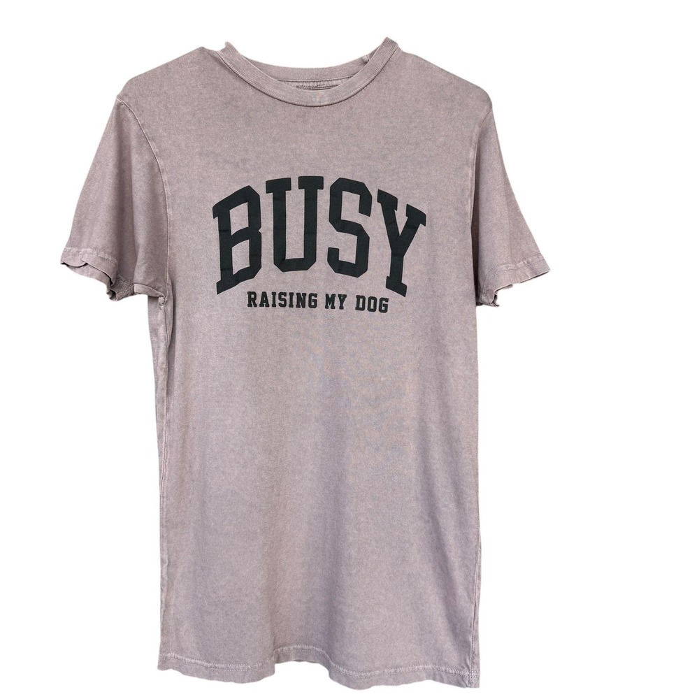 VICI Shirt Women Small Purple Busy Raising My Dog Graphic Tee T-Shirt Casual Top